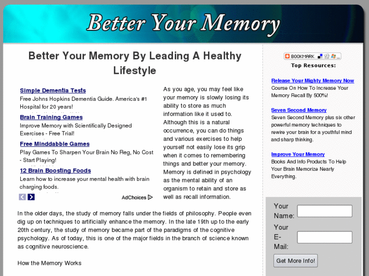 www.bettermemorymanagement.com