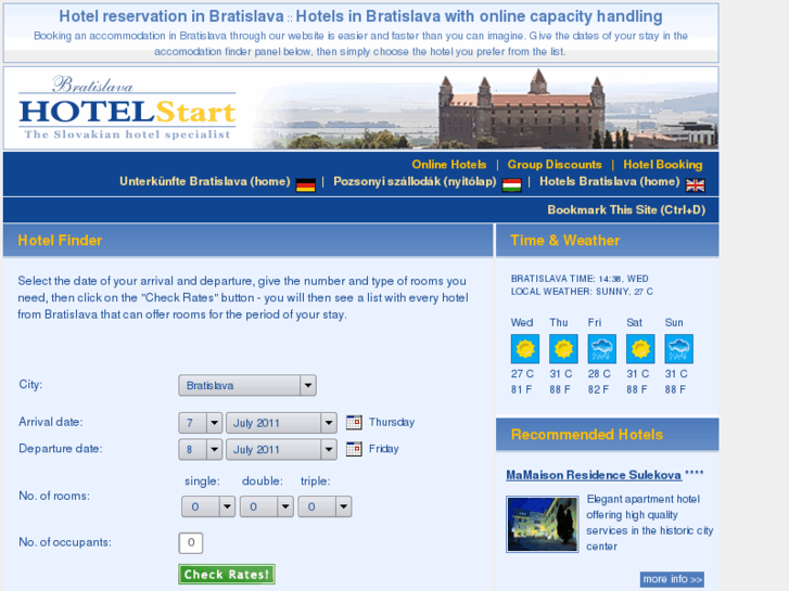 www.bratislavahotelstart.com