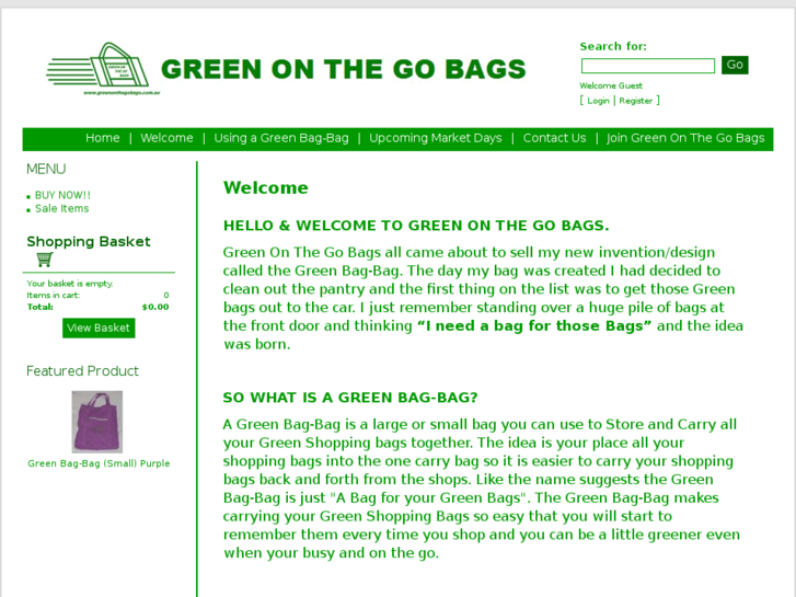 www.greenonthegobags.com