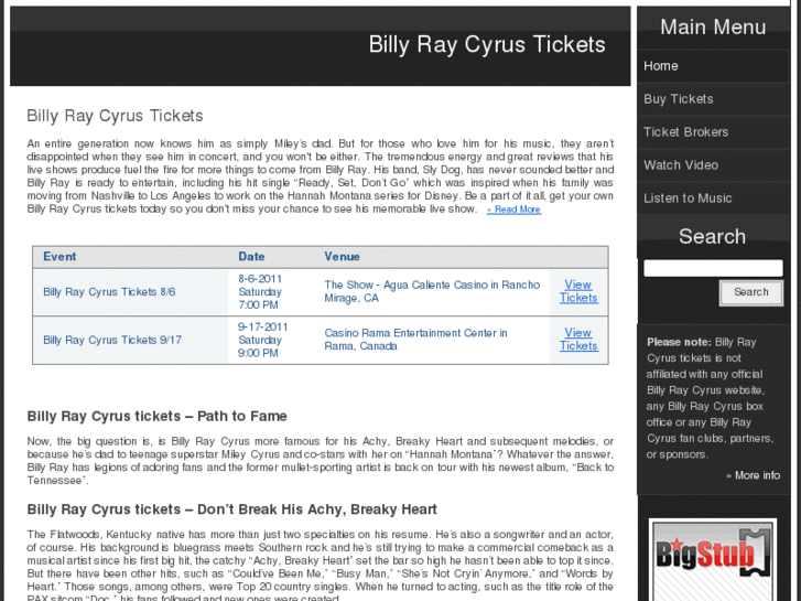 www.billyraycyrustickets.com