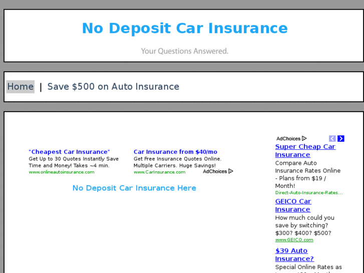 www.nodepositcarinsurance.org