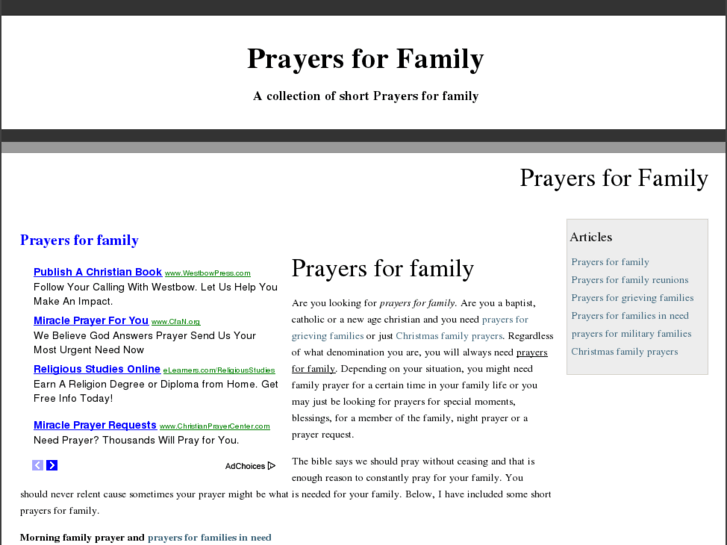 www.prayersforfamily.com