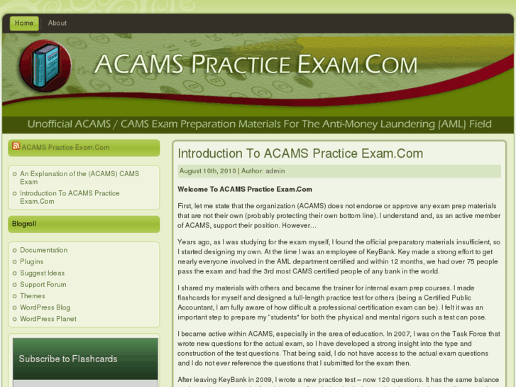 www.acamspracticeexam.com