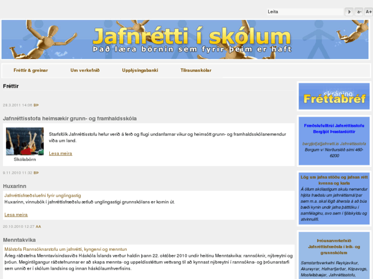 www.jafnrettiiskolum.is