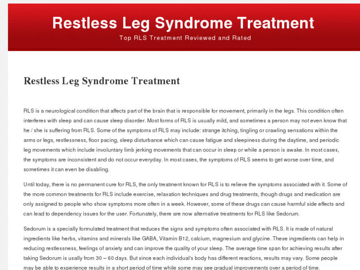 www.restlesslegsyndrometreatment.net