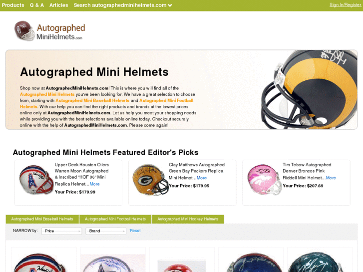 www.autographedminihelmets.com