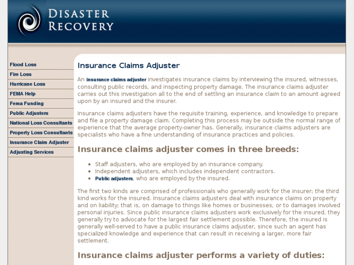 www.insuranceclaimsadjuster.org