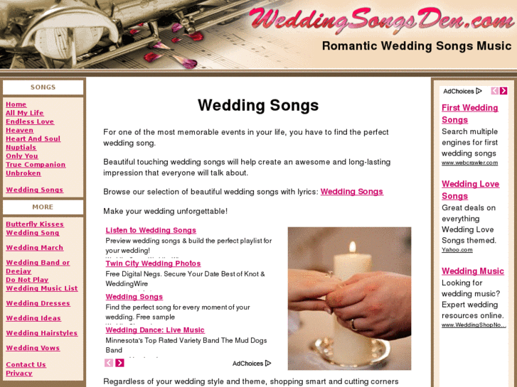 www.weddingsongsden.com