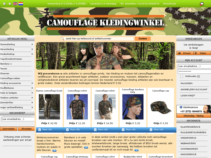 www.camouflagekledingwinkel.nl