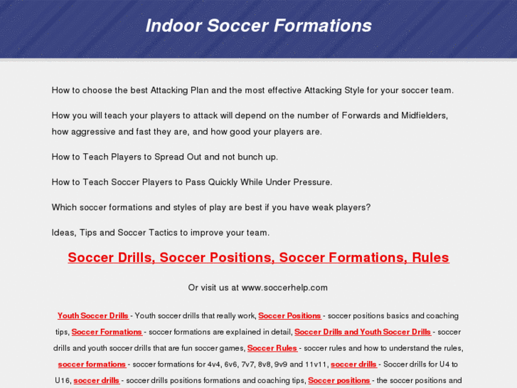 www.indoorsoccerformations.net