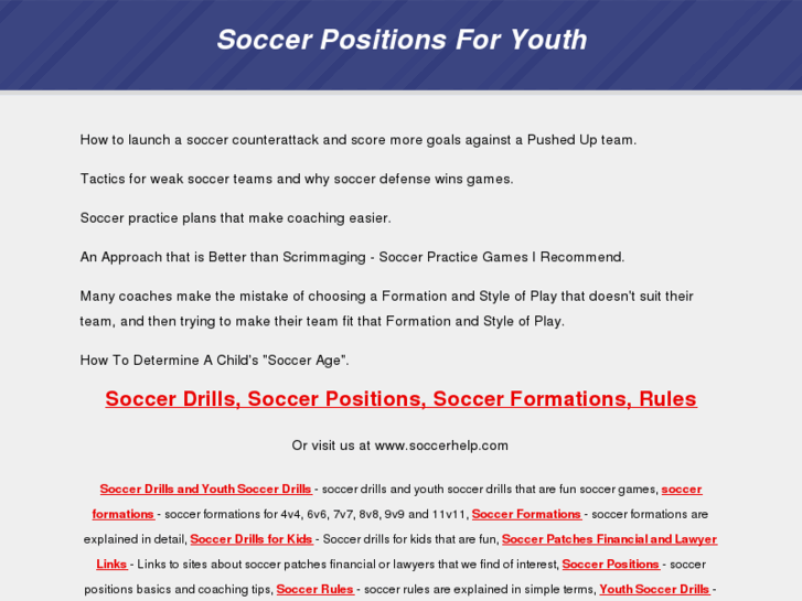 www.soccerpositionsforyouth.com