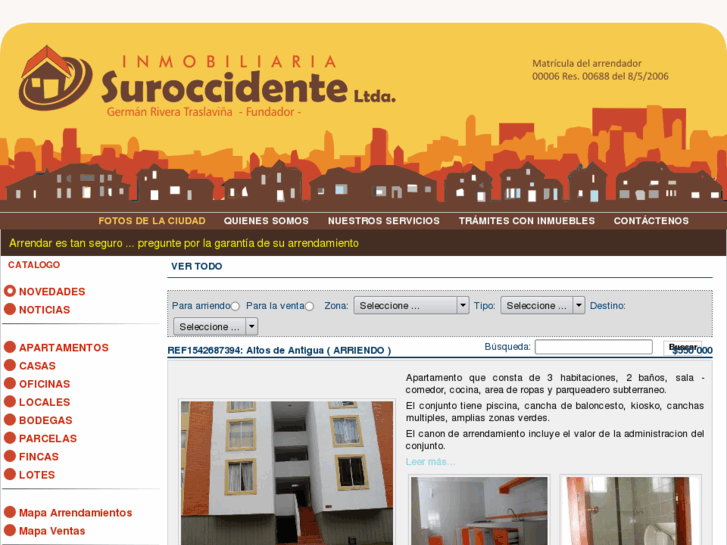 www.inmobiliariasuroccidente.com