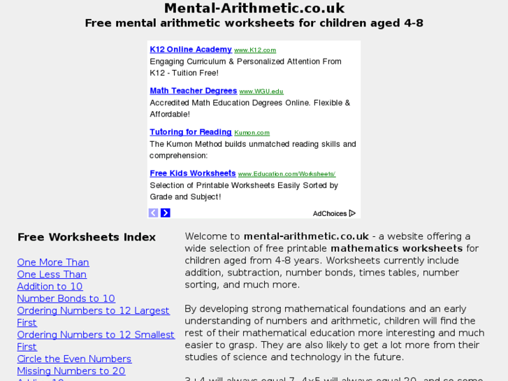 www.mental-arithmetic.co.uk