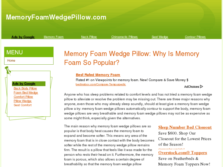 www.memoryfoamwedgepillow.com