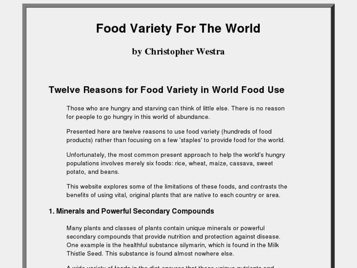 www.foodvarietyfortheworld.com