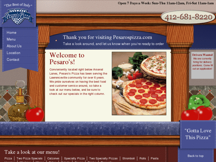 www.pesarospizza.com