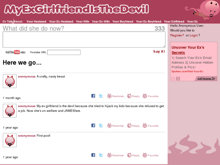 www.myexgirlfriendisthedevil.com