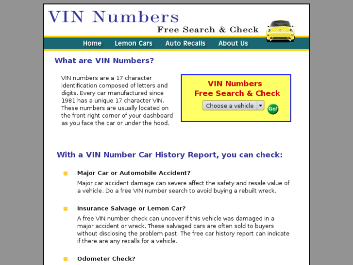 www.vinnumbers.net