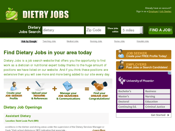 www.dietaryjobs.net
