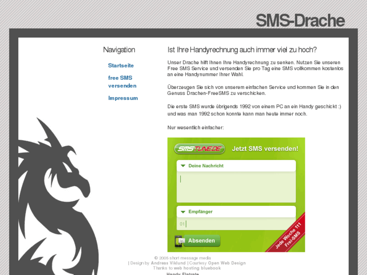 Sms-Drache.de: SMS-Drache - Gratis SMS - kostenlos SMS verschicken! 