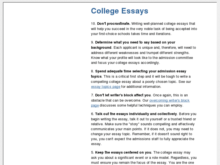 www.collegeessays.info