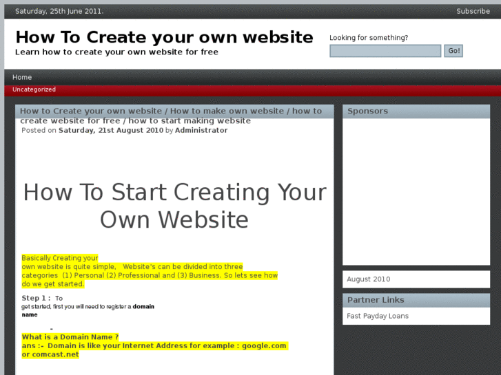 www.howtocreateyourownwebsite.info