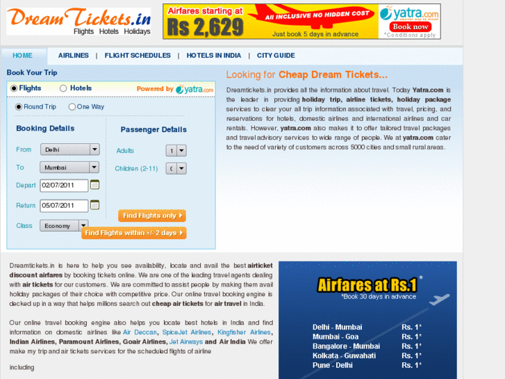 www.dreamtickets.in