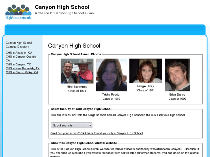 www.canyonhighschoolalumni.com