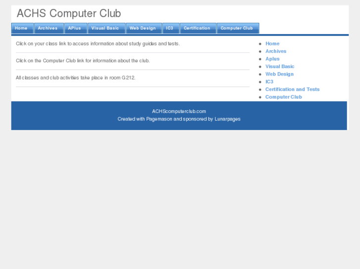 www.achscomputerclub.com