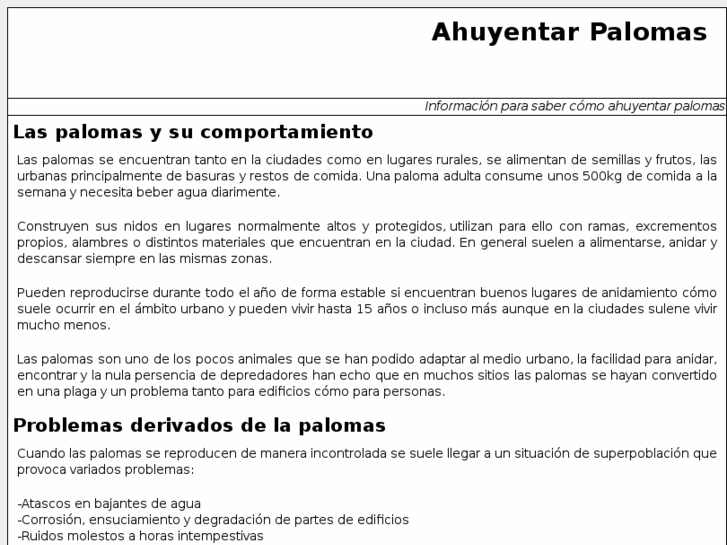 www.ahuyentarpalomas.com