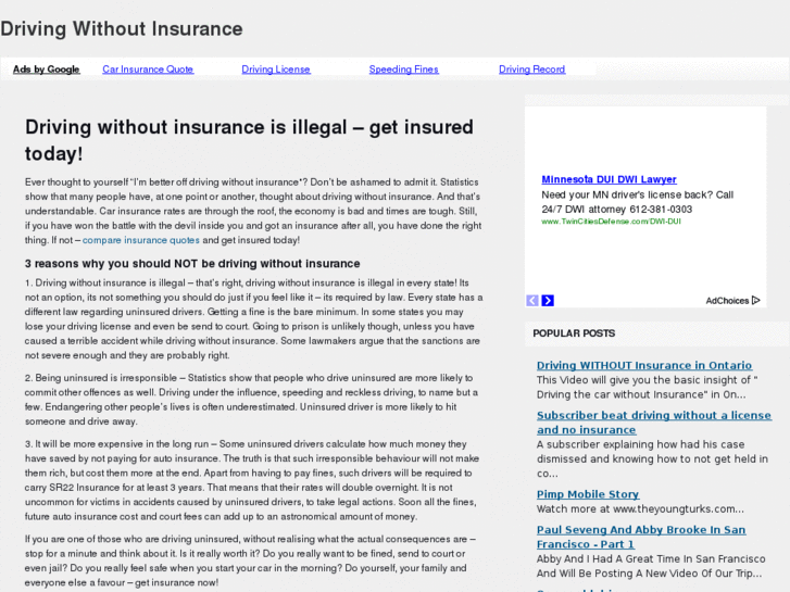 www.drivingwithoutinsurance.info