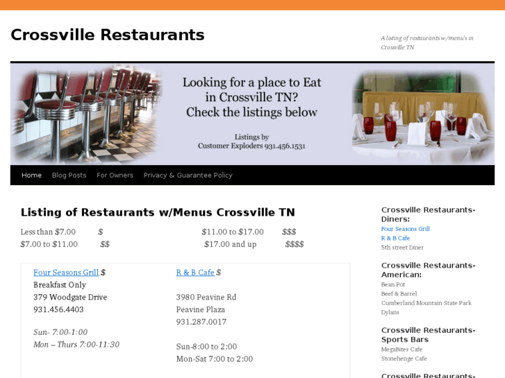 www.crossvillerestaurant.com