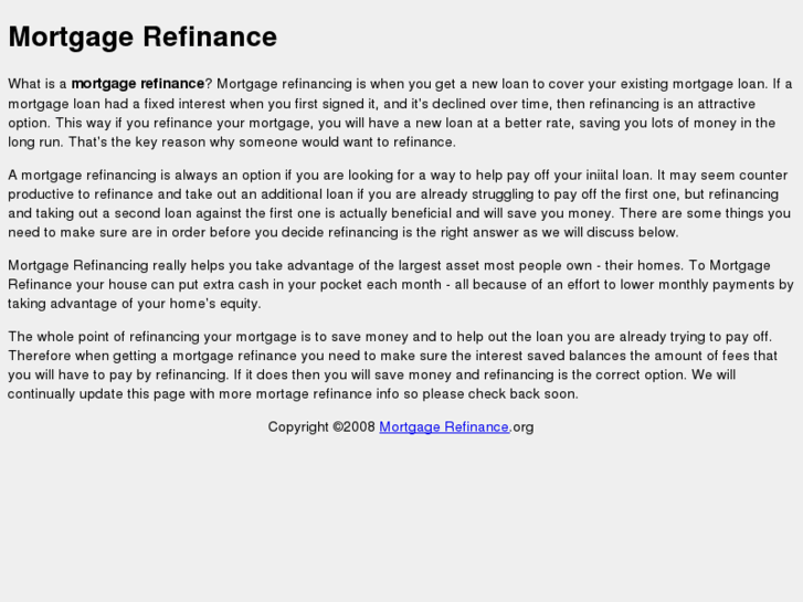 www.mortgagerefinance.org