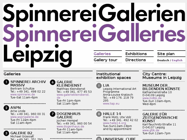 www.spinnereigalerien.de