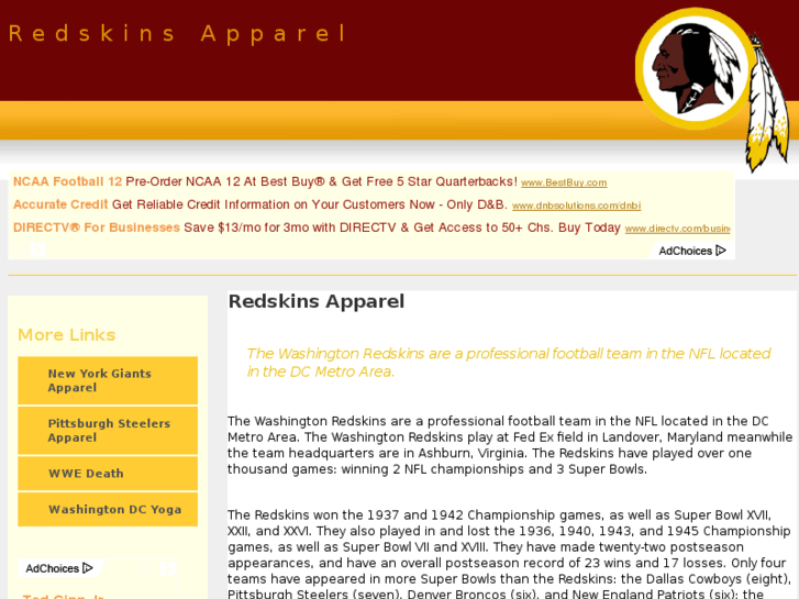 www.redskinsapparel.com