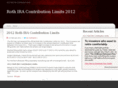 rothiracontributionlimits2012.com