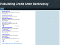 rebuildingcreditafterbankruptcy.net