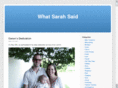 whatsarahsaid.com