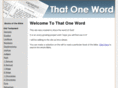 thatoneword.com