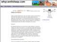 whycantisleep.com