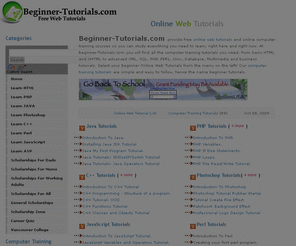 beginner-tutorials.com: Online Web Tutorials, Computer Training Tutorials
Online web tutorials and computer training tutorials Guide