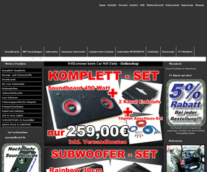 carhifidiele.de: Car Hifi Onlineshop | Soundboards | Heckablage - Car Hifi Diele - Online-Shop
Home