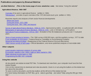 emelichar.com: Papers by Emanuel Melichar--from Agricultural Finance to IBM 1401 Computer Programming
