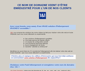 batterie-chargeur-appareil-photo.com: Hébergement, enregistrement de nom de domaine et services internet par 1&1 Internet
Réservez votre nom de domaine avant que quelqu'un ne le fasse avant vous! Choisissez 1&1 pour enregistrer votre nom de domaine et héberger votre site personnel, celui de votre association ou de votre entreprise. 1&1 propose des solutions adaptées à tous vos besoins !