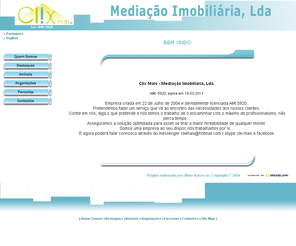 clixmais.com: Clix Mais - Mediação Imobiliária, Lda.
Encontre Apartamentos, Vivendas, Quintas, Herdades, Escritórios, Terrenos, Lojas e Imóveis de Luxo