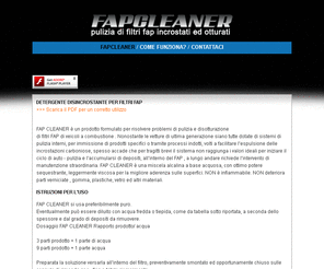 fapcleaner.com: FAP CLEANER: Pulizia di filtri incrostati ed otturati
