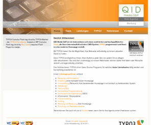 qid-media.de: Internet und Webdesign: QID - TYPO3 Marburg
Internetseiten erstellen, Webdesign und Programmieren von TYPO3 CMS in Marburg - Biedenkopf, Hessen. Quast Internet Dienstleistungen