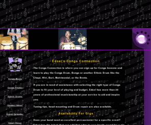 edselsdrumconnection.com: Conga, Conga Lessons, Conga Drums, Conga Repair, Ethnic Drums
Edsel's Conga Connection in Sarasota Florida is where you can sign up for Conga lessons and learn to play the Conga Drum, Bongo or another Ethnic Drum