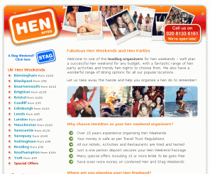 hennites.co.uk: Hen Weekends and Hen Nights UK - Organised Hen Parties and Hen Dos
Hen Weekends & Hen Parties - we have a fantastic choice of Hen Weekend ideas for any budget, with fun day activities and exciting nightlife in top party locations