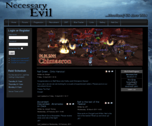 necessaryevil.info: Necessary Evil
Necessary Evil - Horde PvE Raiding on Bloodhoof-US since 2004